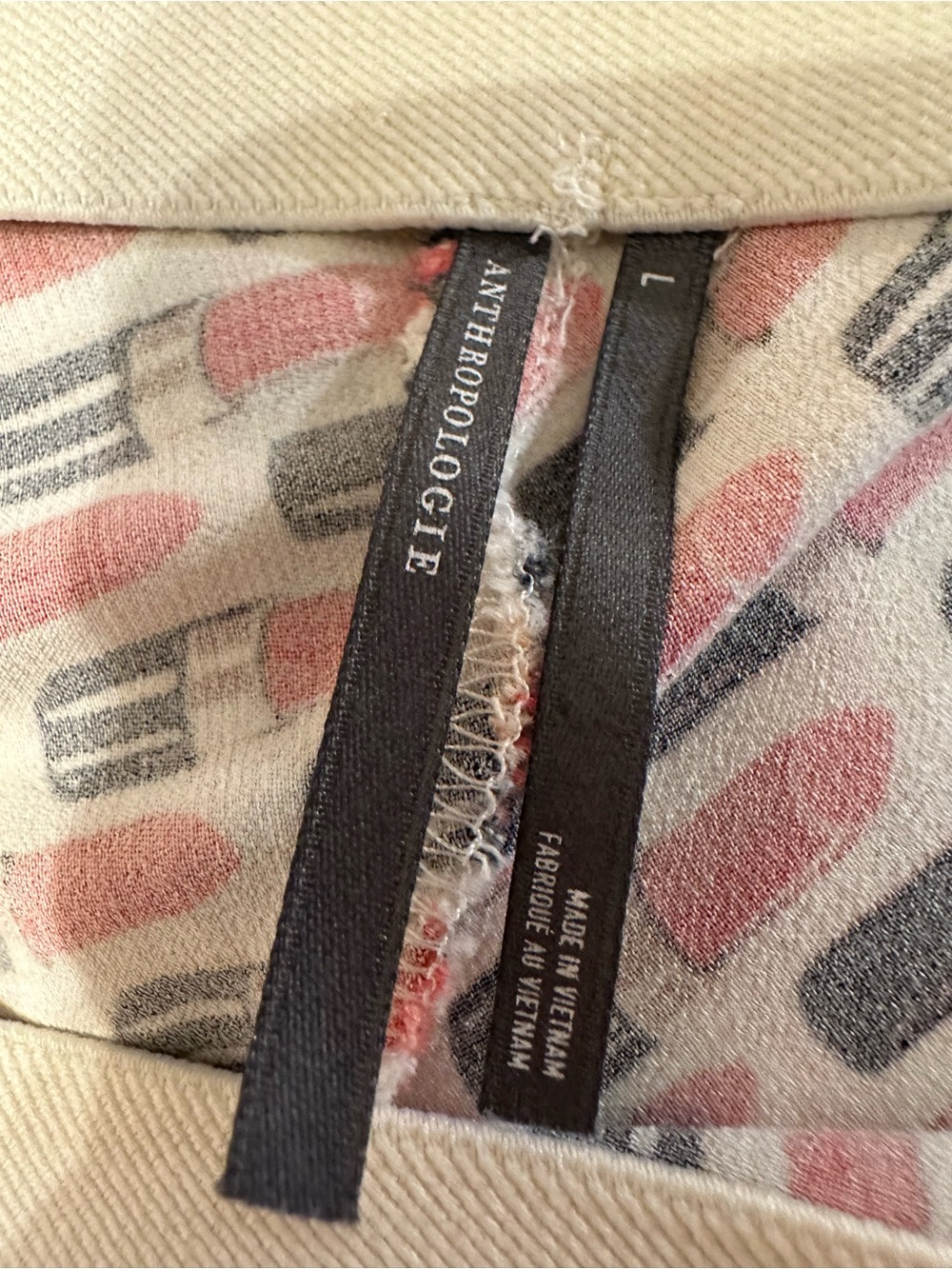 Anthropologie Lipstick Print Wide Leg Pants Size Large Red Black Novelty Print - Picture 3 of 7
